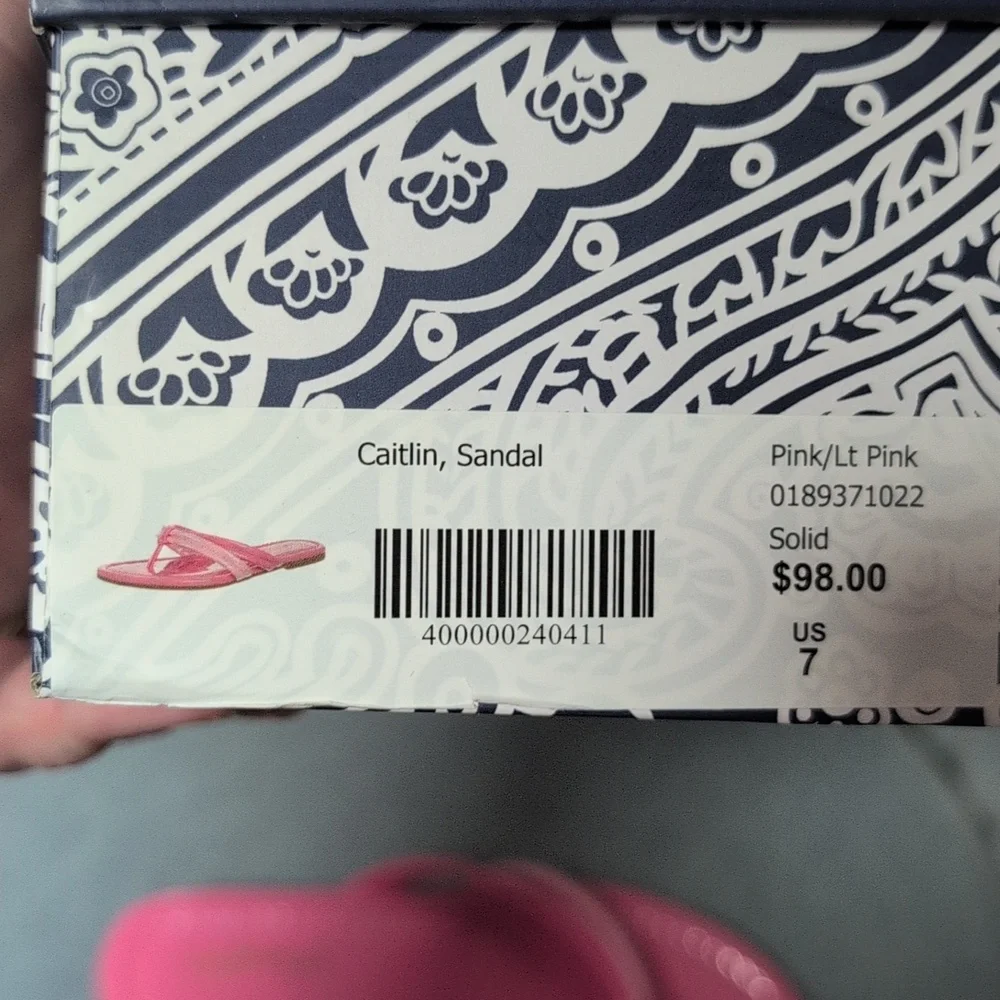 J. McLaughlin Caitlin Thong Sandal Pink with Dust Bag Box Size 7